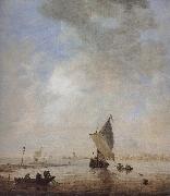 Jan van  Goyen Fishermen Hauling a Net oil on canvas
